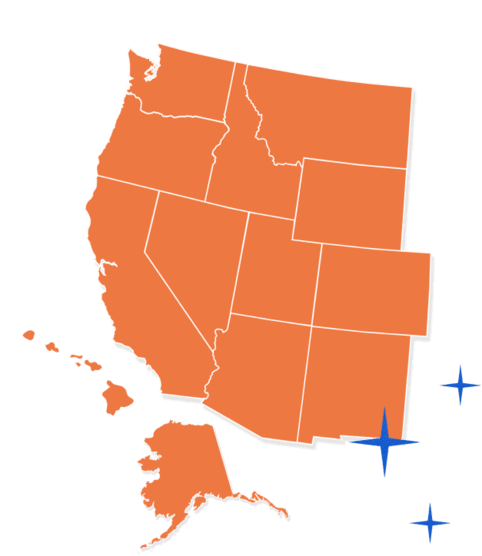 Map of western region states.