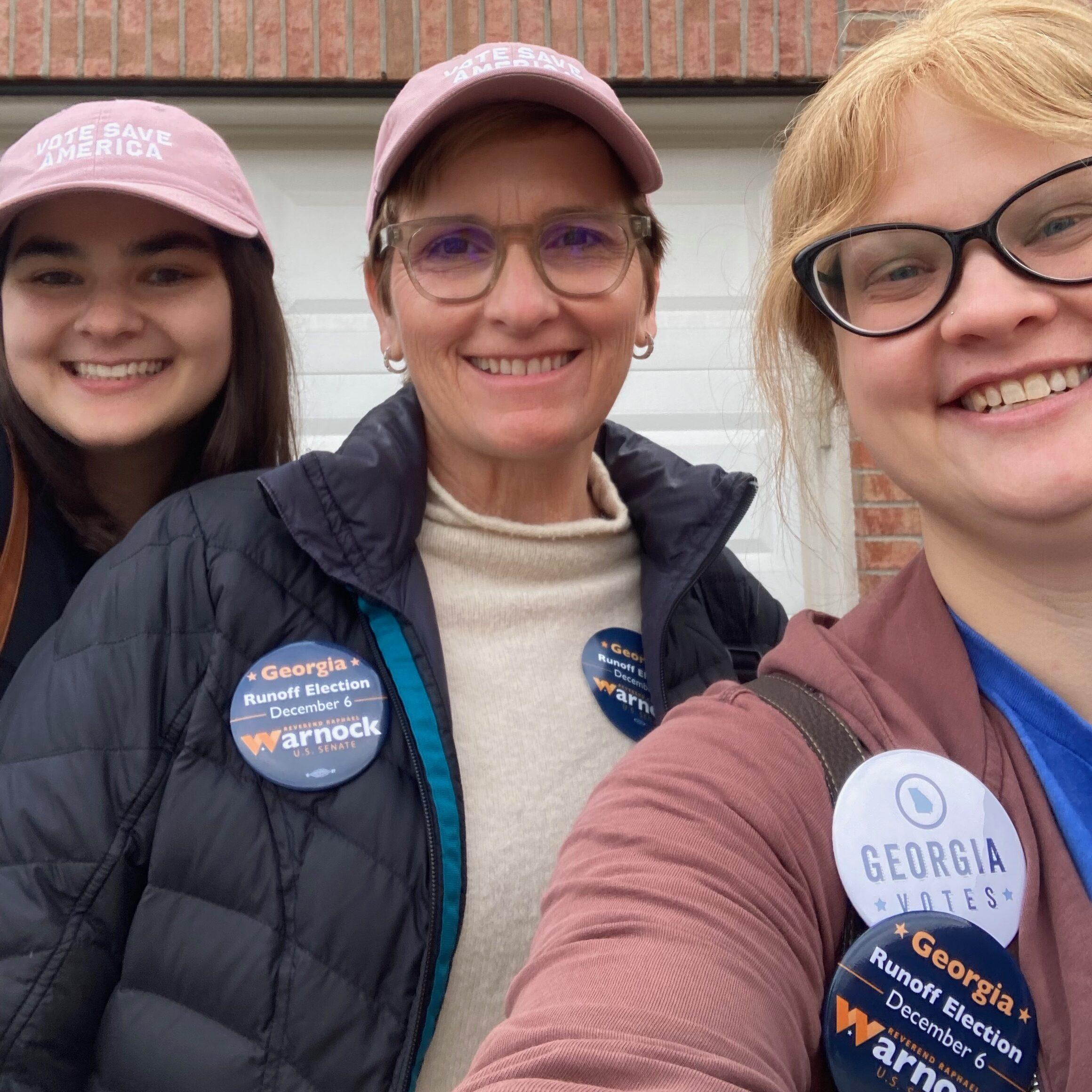 VSA volunteers pause for a selfie while canvassing in Georgia